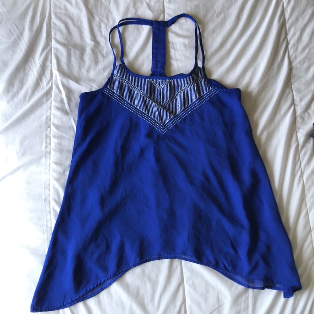 Royal blue flowy tank top from Studio Y
